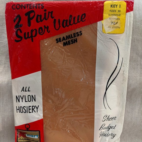 Vintage “2 Pair Super Value Seamless Mesh” Hosiery - Picture 1 of 5